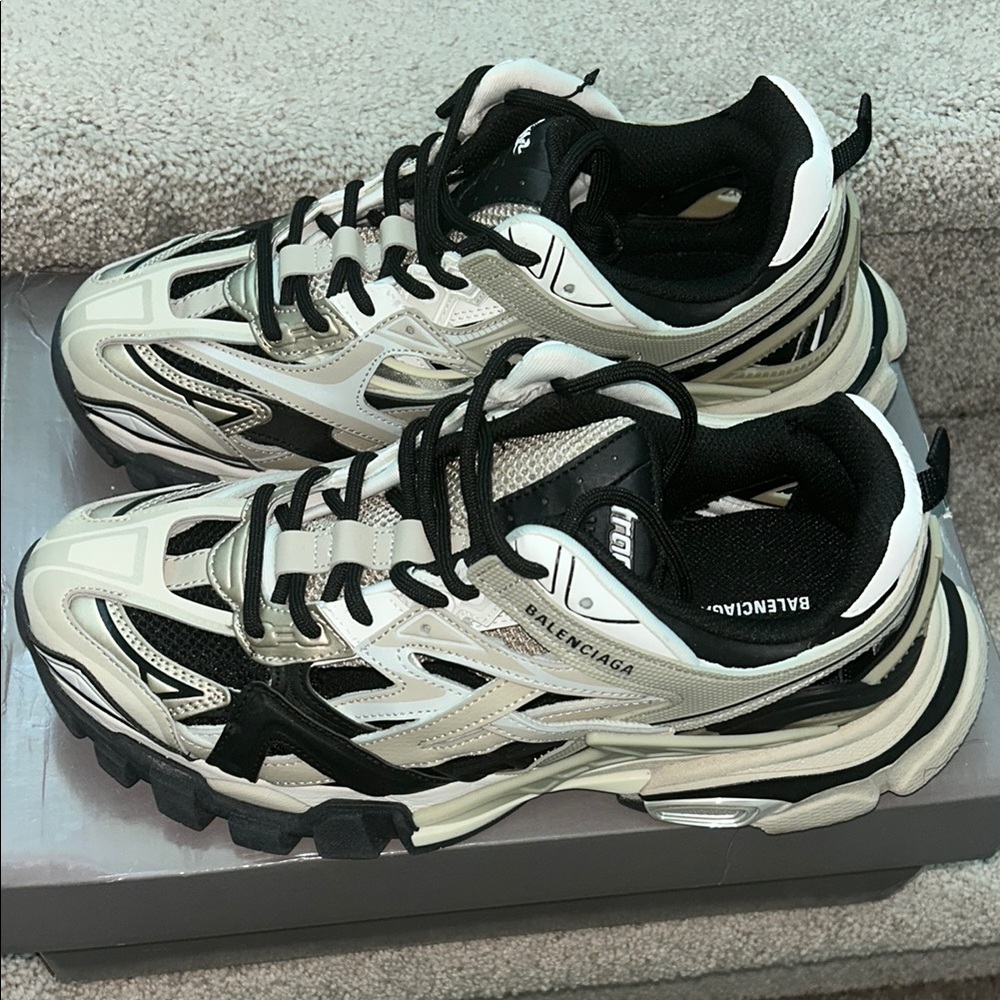 Balenci Black and White Athletic Sneakers